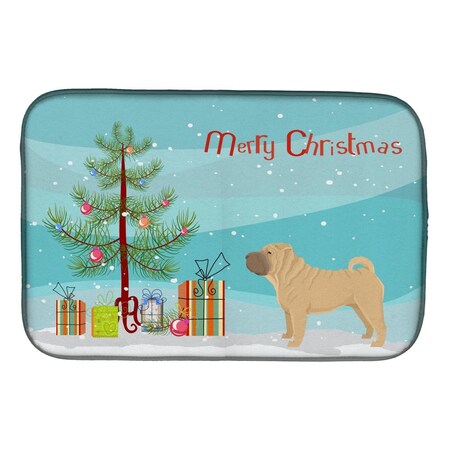 Carolines Treasures Shar Pei Christmas Tree Dish Drying Mat CK3562DDM